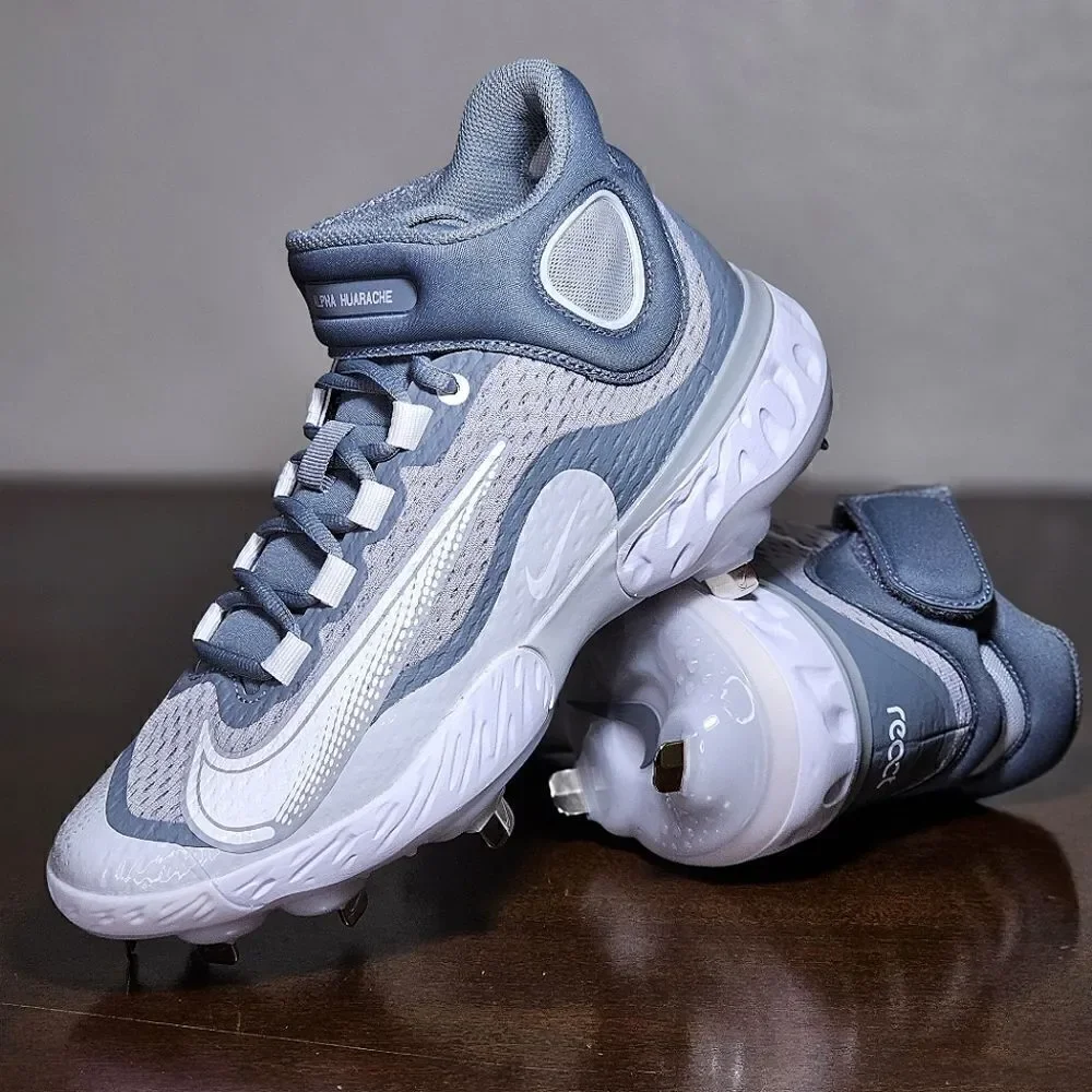 Nike Alpha Huarache Elite 4 Mid Baseball Cleats Shoes Youth 7 Grey DJ6520-012 SE